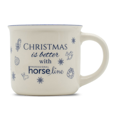 Porcelain mug with a festive print