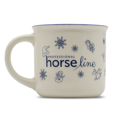 Porcelain mug with a festive print